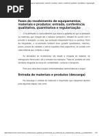 4 Fases Do Recebimento de Equipamentos, Materiais e Produtos - Entrada, Conferência Qualitativa, Quantitativa e Regularização PDF