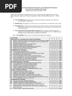 Research-Based Evaluation Instrument of Teaching Performance Focused On Learning Outcomes