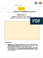 Learning Delivery Modalities Course 2: Reflection A