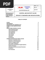 Control and Shutoff Valves (Project Standards and Specifications)