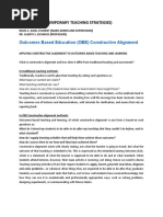 Outcomes Based Education (OBE) Constructive Alignment: Educ 221 (Contemporary Teaching Strategies)