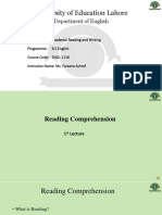 Reading Comprehension Lecture 1 (PPT) PDF