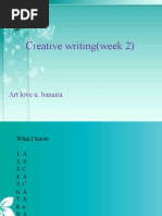 Creative Writing Week 2