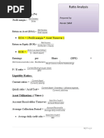 Ratio Analysis: ROA (Profit Margin Asset Turnover)