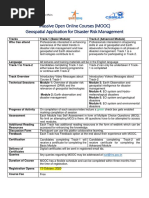 Massive Open Online Courses (MOOC) Geospatial Application For Disaster Risk Management