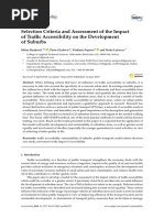 Selection Criteria and Assessment of The Impact of Traffic Accessibility On The Development of Suburbs