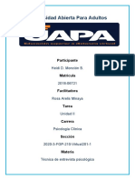 Tecnica de Entrevista Psicologica Tarea 1