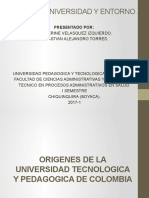 Origenes de La Universidad Tecnologica y Pedagogica de Colombia