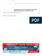 Wear Assessment of 3-D Printed Parts of PLA (Polylactic Acid) Using Taguchi Design and Artificial Neural Network (ANN) Technique