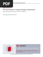 HHO Gas Generation in Hydrogen Generator Using Ele