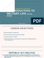 Introduction To Military Life: (Legal Basis)