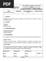 Clasificacion de Los Defectos Del Material de Envase y Acondicionamiento