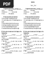 Writing Test 8 Class