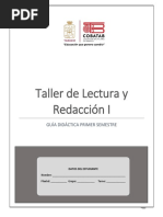 Primer Semestre. - Guía Didáctica Del Estudiante. - Taller de Lectura y Redacción I