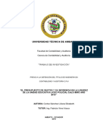 Universidad Técnica de Ambato: Facultad de Contabilidad y Auditoría Carrera de Contabilidad y Auditoría