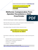 Melhores Campeonatos Apostar Escanteios Gols PDF