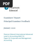 Examiners' Report Principal Examiner Feedback January 2020