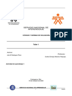 Tabla Comparativa Entre Código, Norma y Especificación en Soldadura