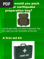 What Would You Pack in Your Earthquake Preparation Bag?