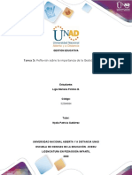 Tarea 5 - Formato - Reflexión Sobre La Importancia de La Gestion Educativa - Trabajo Final. LMPB