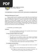 LESSON 8 Contemporary Economic Issues Facing The Filipino Entrepreneur