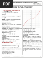 Limites D Une Fonction Cours Et Exercices Corriges PDF