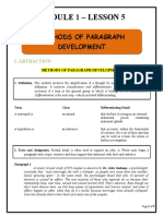 Module 1 - Lesson 5: Methods of Paragraph Development