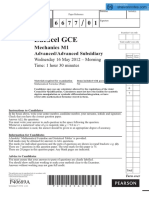 June 2012 QP - M1 Edexcel