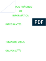 Trabajo de Informatica de Los Virus