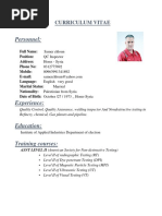 Personnel:: Curriculum Vitae