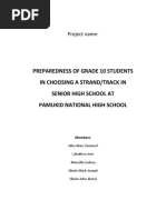 Preparedness of Grade 10 Students in Choosing A Strand/Track in Senior High School at Pamukid National High School