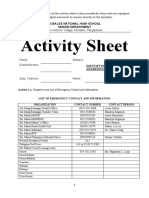 Activity Sheet: With Computers and or Gadgets and Wants To Answer Directly On The Template