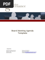 Company Board Meeting Agenda Template