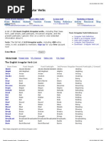 Irregular Verbs List Full