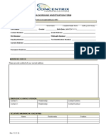 Background Investigation Form: Address Check