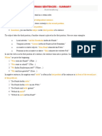 German Sentences - Summary: Zusammenfassung