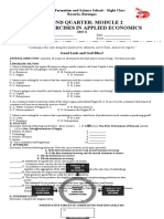 Second Quarter: Module 2 Sum-Up Exercises in Applied Economics