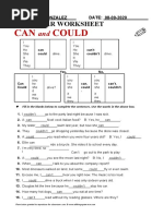 CAN Could: Grammar Worksheet