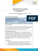 Guía de Actividades y Rúbrica de Evaluación - Tarea 4 Proyecto Final