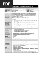 Floor Hockey Unit Lesson Plan 5: Teacher Name Date Subject Area Grade Topic Time