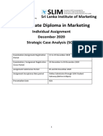 Postgraduate Diploma in Marketing: Individual Assignment December 2020 Strategic Case Analysis (SCA)