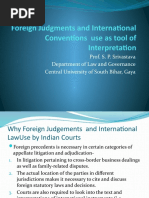 Foreign Judgments and International Conventions Use As Tool of Interpretation