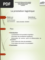 La Prestation Logistique: Réalisé Par: Demandé Par