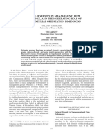 Cultural Diversity in Management, Firm Performance, and The Moderating Role of Entrepreneurial Orientation Dimensions