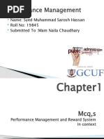 Performance Management: Name: Syed Muhammad Sarosh Hassan Roll No: 19845 Submitted To:Mam Naila Chaudhary