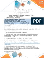 Guía de Actividades y Rubrica de Evaluación - Fase 5 - Evaluación Final - Reseña de Libro