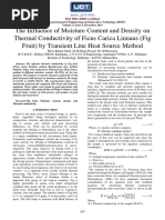 The Influence of Moisture Content and Density On Thermal Conductivity of Ficus Carica Linnaus (Fig Fruit) by Transient Line Heat Source Method