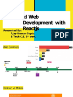 Front-End Web Development With Reactjs: Presented By: Ajay Kumar Gupta B.Tech C.E. 5 Sem