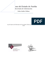 Ley de Ingresos Del Municipio de San Andres Cholula para El Ejercicio Fiscal 2020