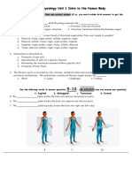 Anatomy & Physiology Unit 1 SG Intro To The Human Body Practice Questions